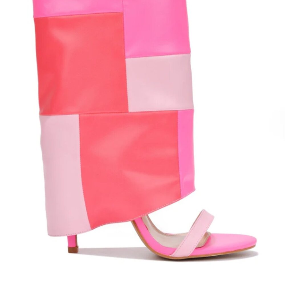 Pink Fold Over Shark Boots Parrish Cape Robbin NIB Sz 6.5 - Picture 6 of 11